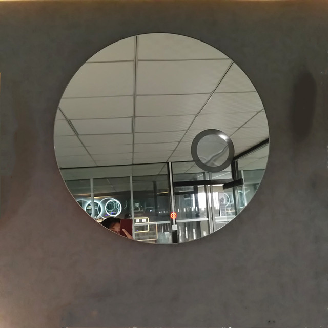 Round LED Bathroom Mirror with Magnifying Glass Mounted on Wall