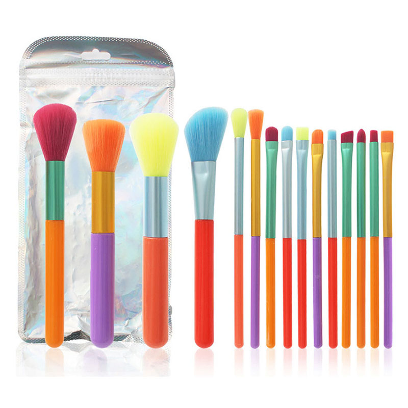 Factory Price 15 Rainbow Makeup Brushes