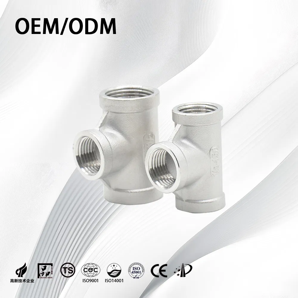 Stainless Steel OEM Corrosion Resistant Seamless Threaded Pipe Fitting Tee