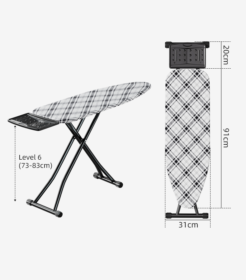 Full Size Foldable Mesh Top Ironing Board Space Saving Iron Board