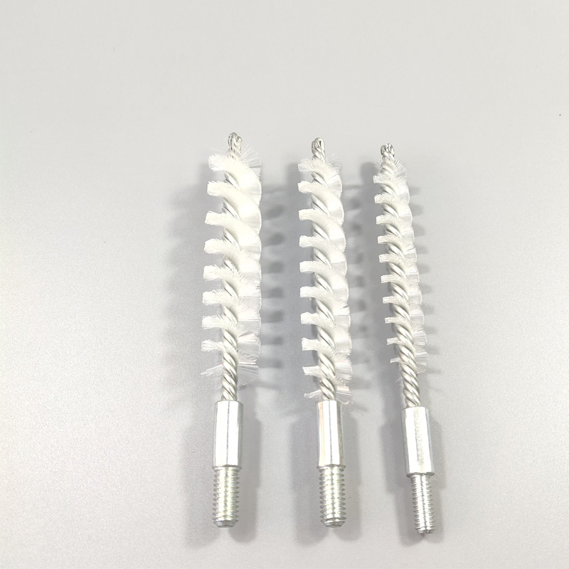 Industrial Pipe Cleaning White Nylon Bristle Wire Twisted Condenser Tube Brush