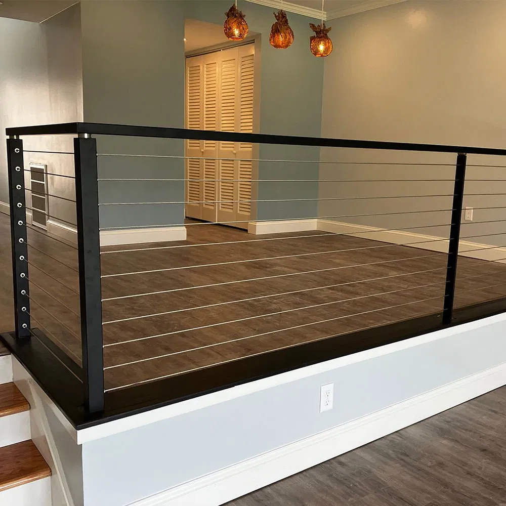 New Design Indoor Wire Balustrade Stainless Steel Posts Easy Installation Deck Cable Railing for Apartments Villas and Hotels