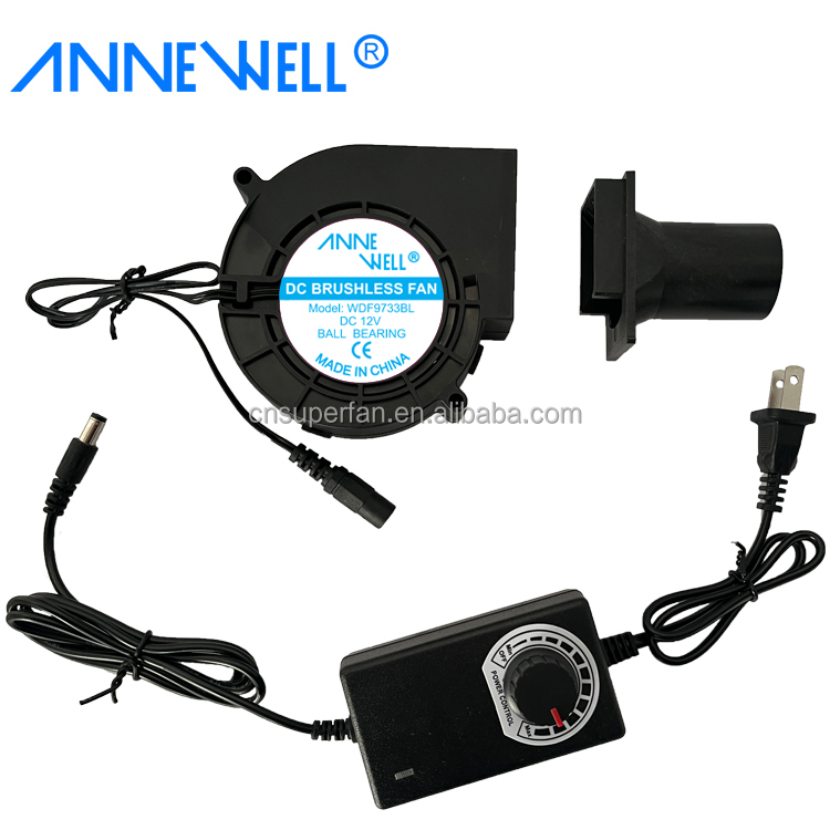 Вентилятор центробежный 12V/24V DC 97×97×33 мм 5900 об/мин регулируемый