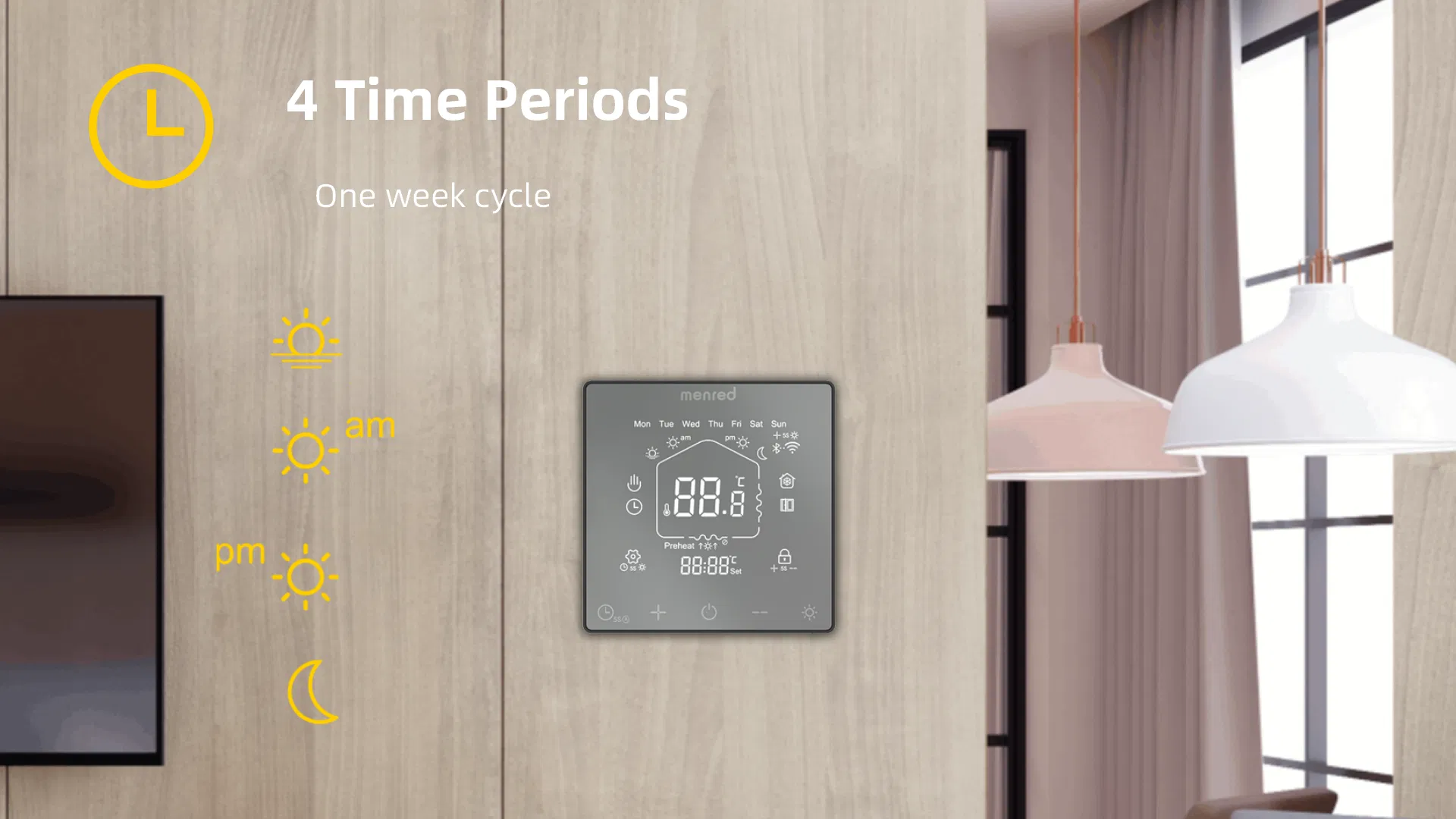 WiFi Room Thermostat Rt52 Tuya Thermostat Touch Screen LCD Display Smart Thermostat