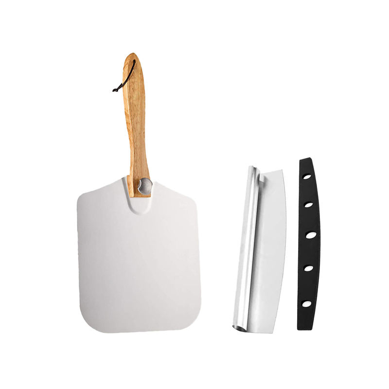 Good Quality Aluminum Alloy Pizza Peel with Foldable Wooden Handle Kitchenware