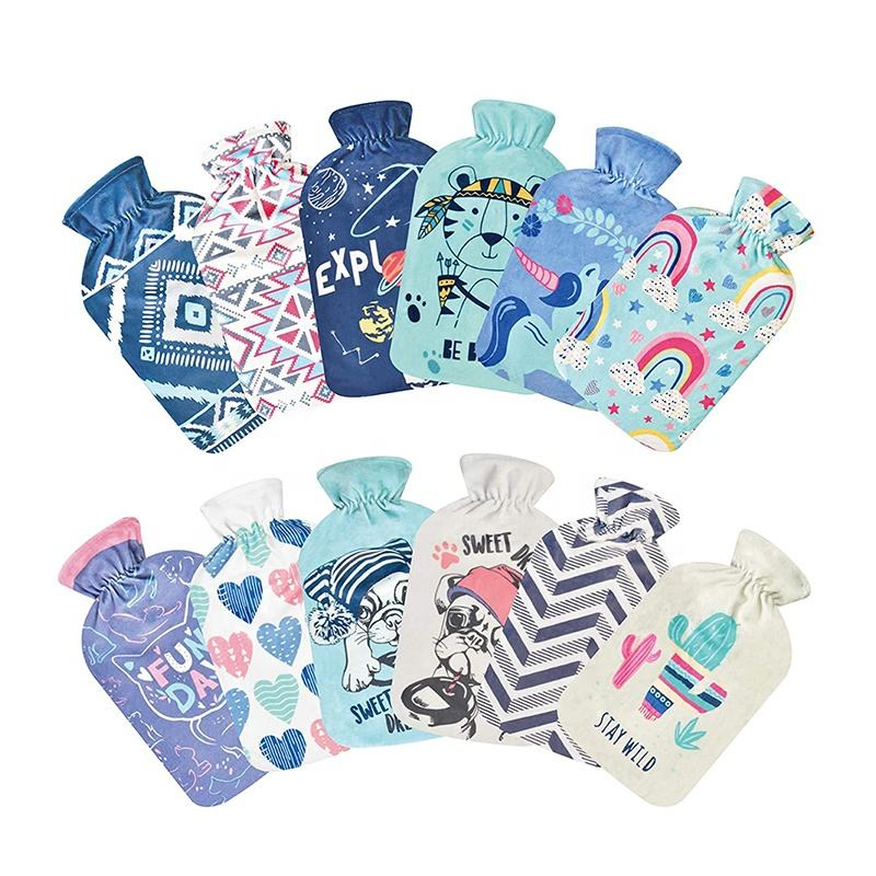 Summer Winter Pain Relief Rubber Cold Hot Water Bag with Knitted Cover