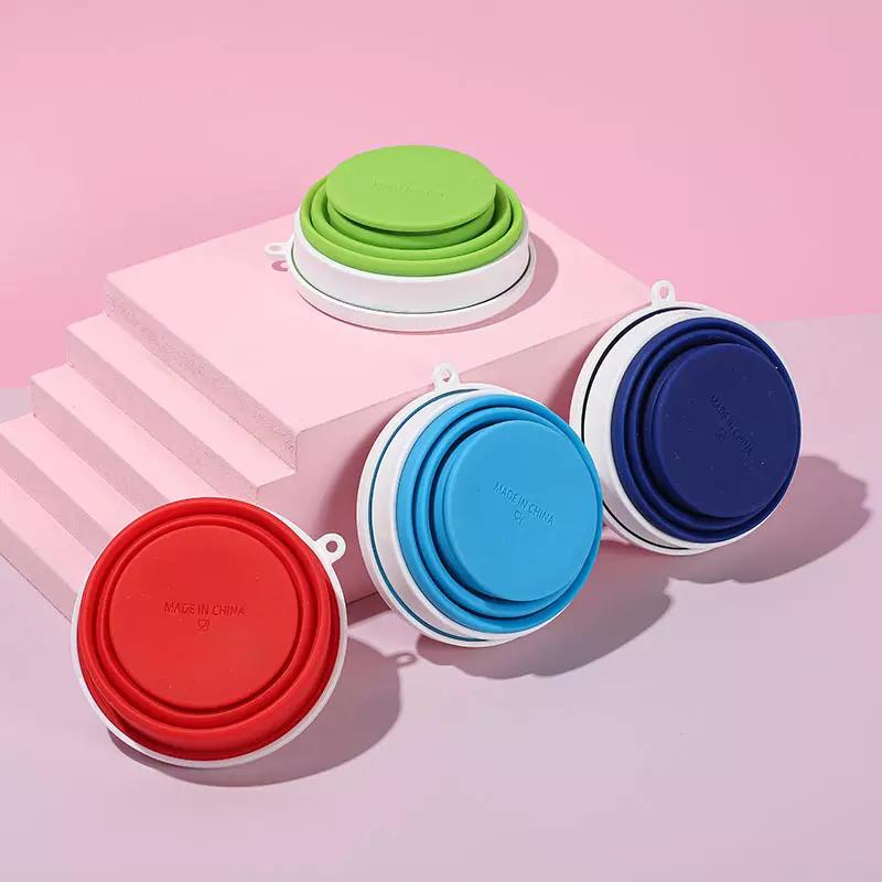 Складная силиконовая кружка для путешествий с крышкой