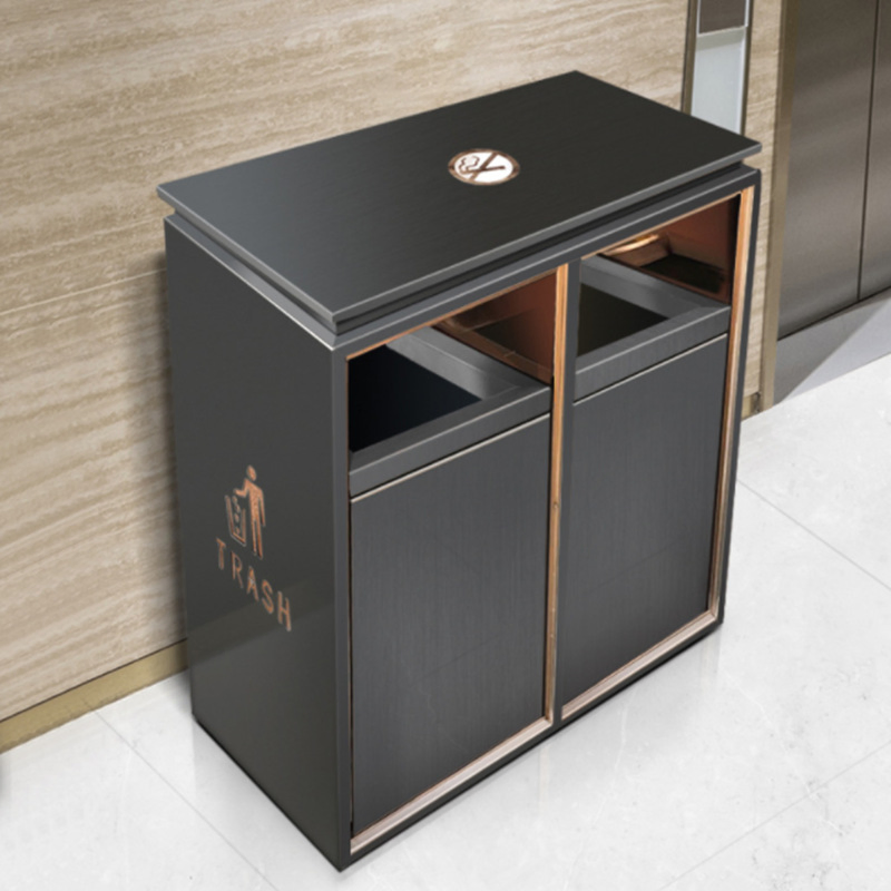 Stainless Steel Indoor Business Trash Can Hotel Lobby Office Building Elevator Entrance