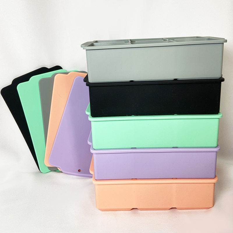 Силиконовая форма для льда 8 ячеек, разноцветная