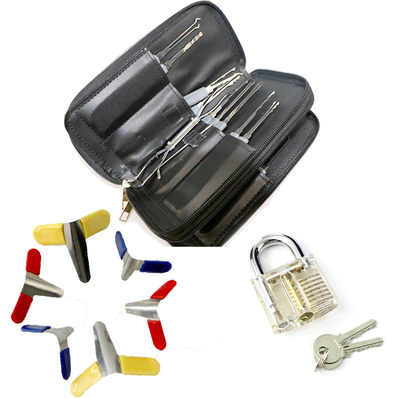 Stainless Steel Practice Tool 24 PCS Kit Lock Pick Set Locksmith Tool for Training