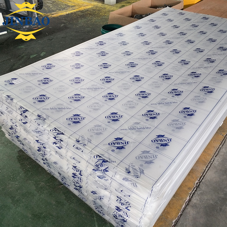 Jinbao Factory 100% Virgin Plastic Flame Resistant Frosted PMMA Perspex Transparent Color Glass Acrilico Clear Cast Acrylic Sheet for Laser Cutting