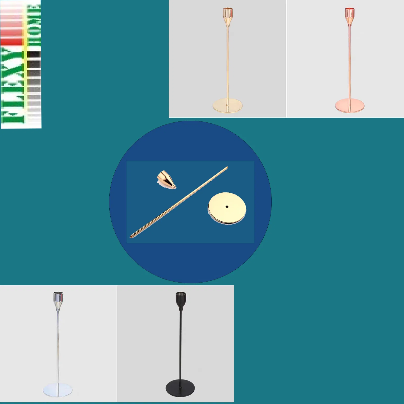 Decoration for Dining Party Black Candle Holder