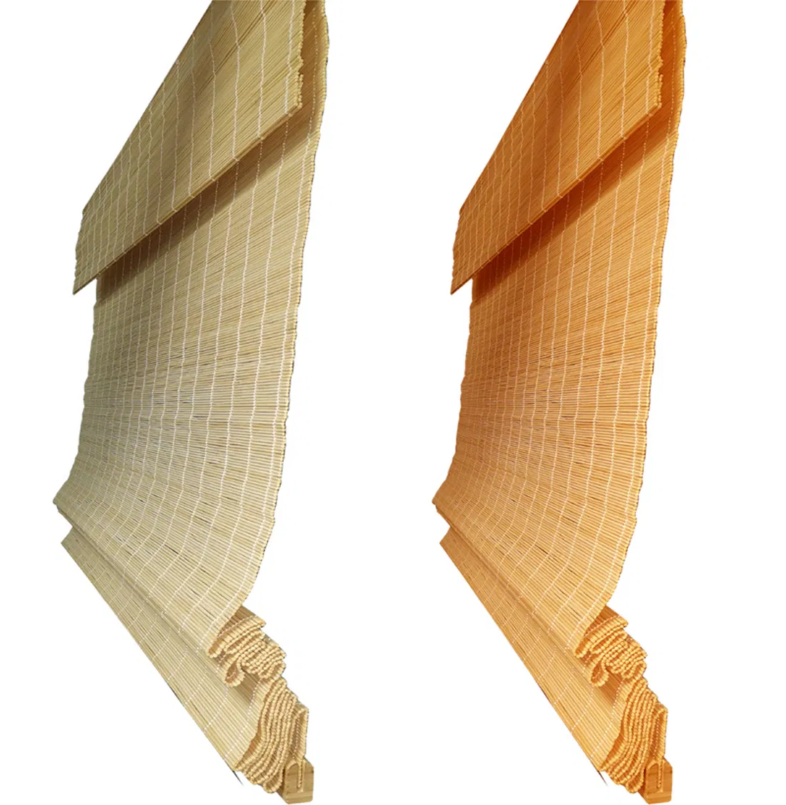 Corded or Cordless Bamboo Roman Window Blinds & Curtain