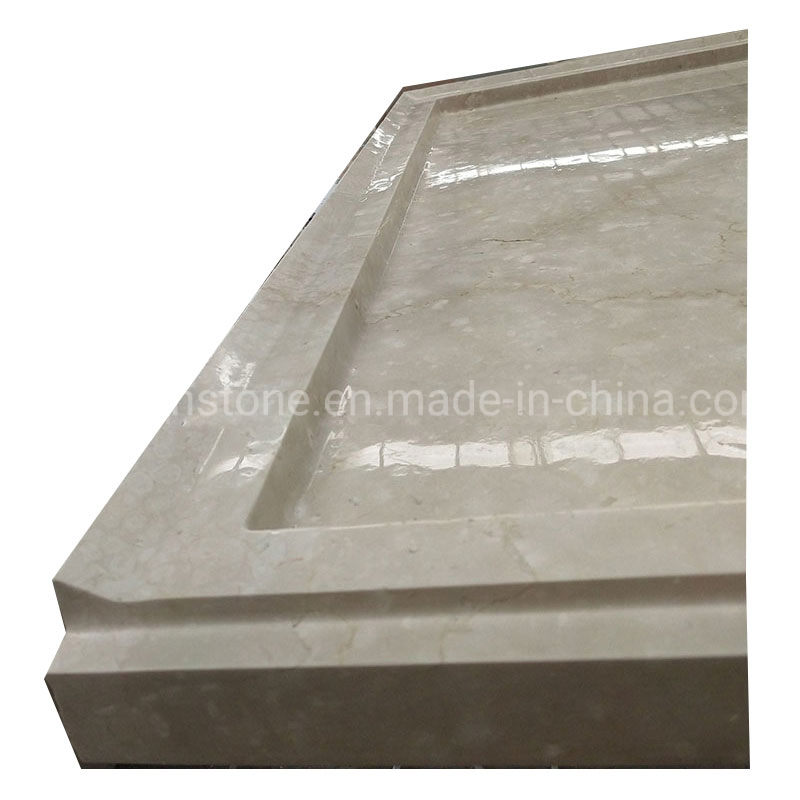 Customized Size Bathroom Rectangle Marble Shower Tray