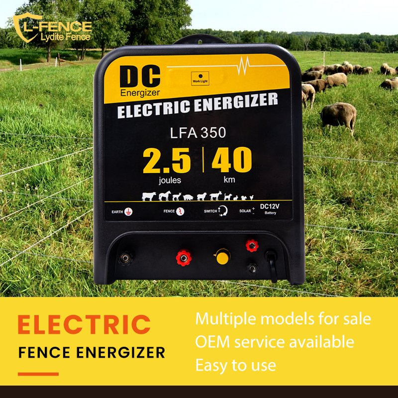 DC 40km 2.5j Electric Fence Energizer for Cattle