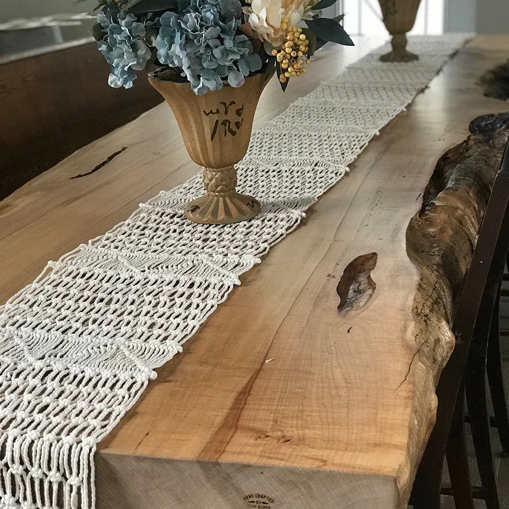 Macrame Woven Handmade Boho Linen Table Runner