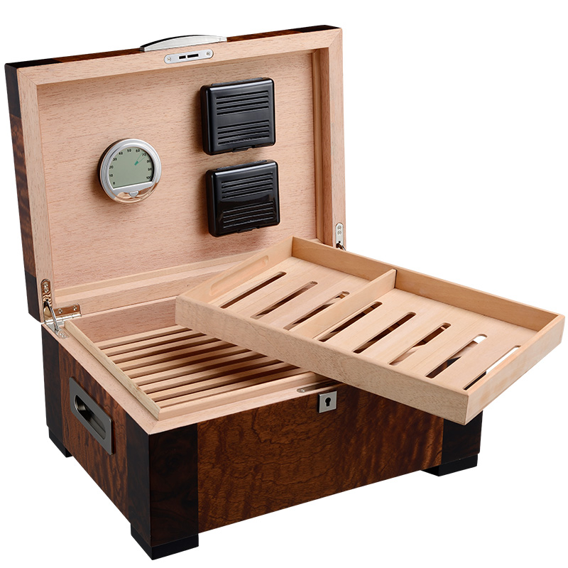 Customized 2024 New Style Men Cigar Case Wooden Gift Humidor Storage Box
