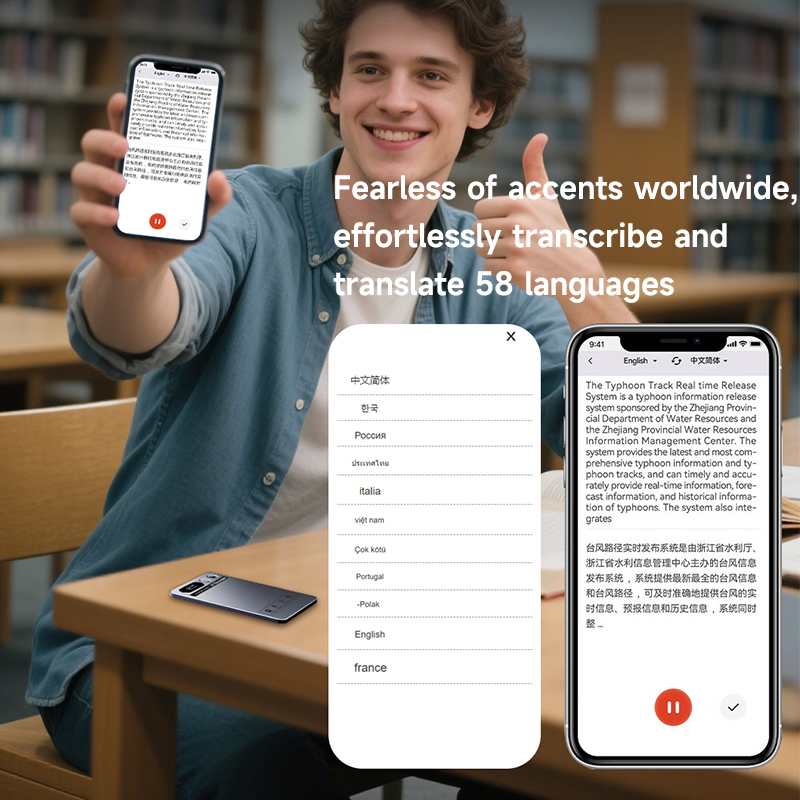 Chatgpt-4 Applanguages Ai Voice Recorder Transcribe Smart Magnet Dictaphone Audio Recorder for Lectures Meetings