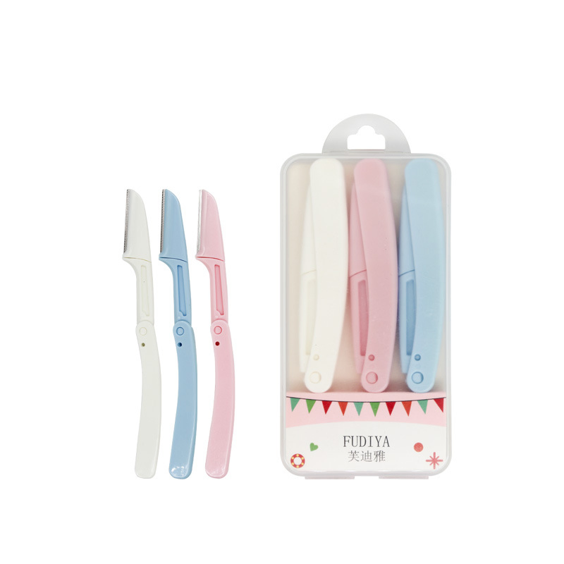 Portable Beginner Knife Stainless Steel Blade Beauty Tool Mini Manual Folding Eyebrow Trimmer