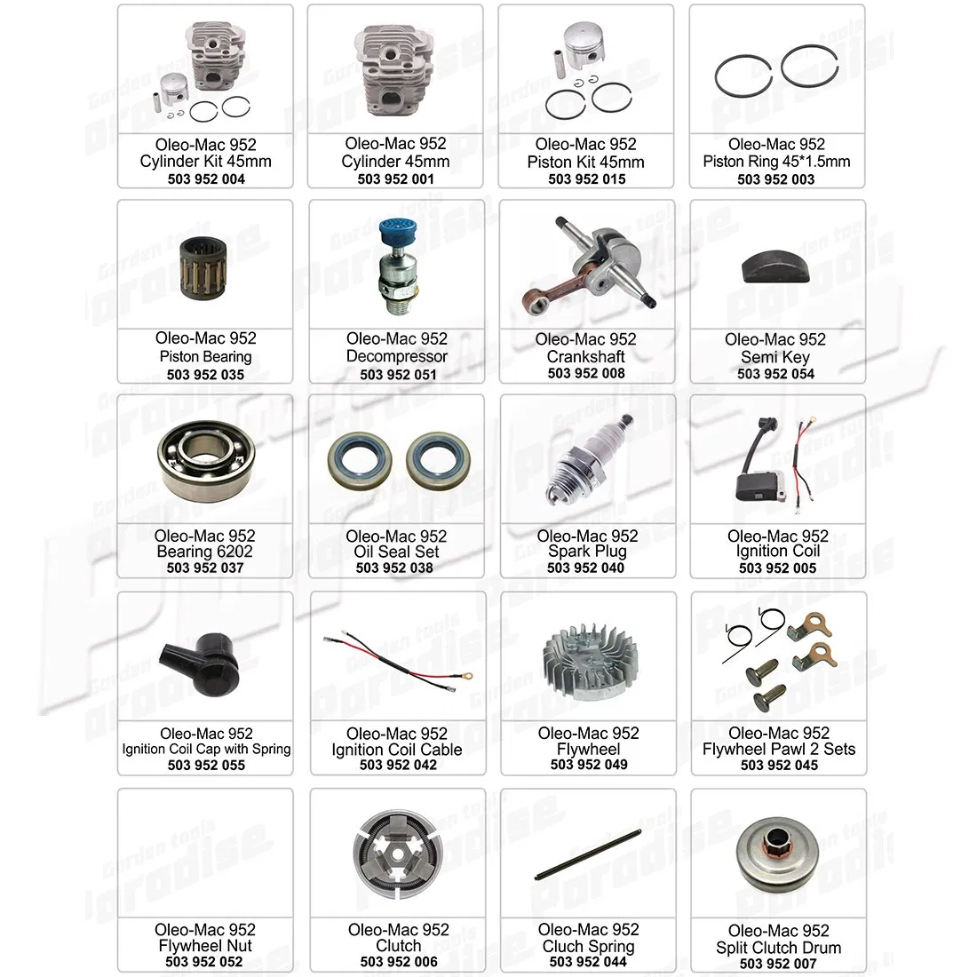 Oleo-Mac Gasoline Chainsaw Spare Parts Oleo-Mac 952 Crankshaft Parts