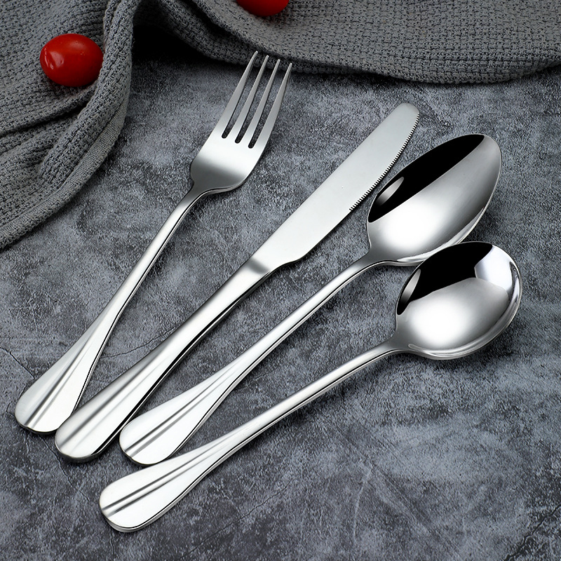 Stainless Steel Cutlery Manufacture Flatware Set with Wide Thick Handle for Restaurant