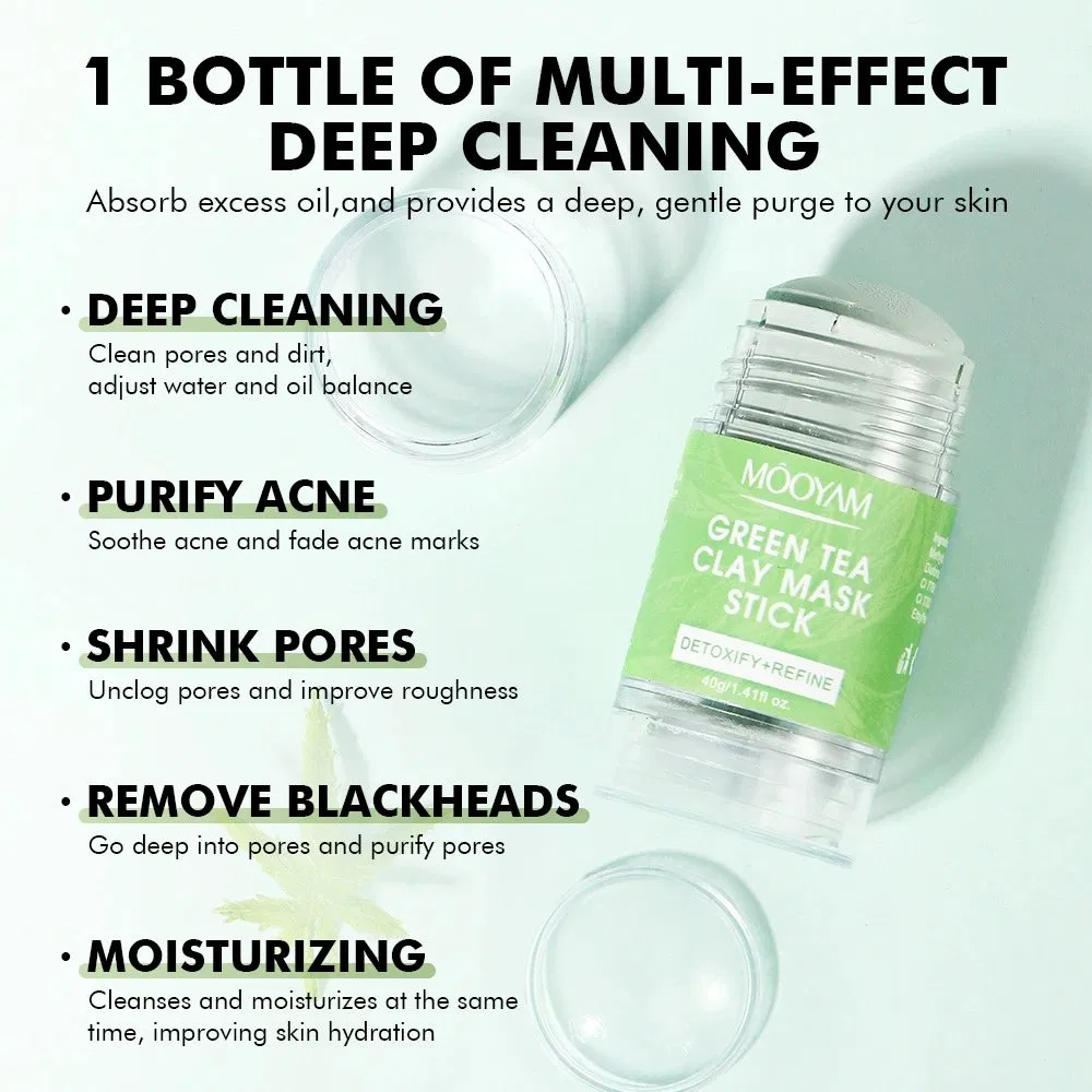 Face Mask Stick Anti Blemish Stick Cleansing Green Clay Face Mud Facial Anti Ance Blackhead Green Tea Mask Stick