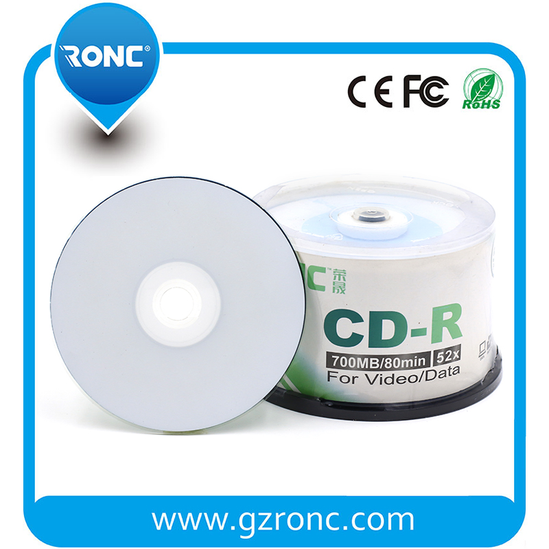 CD-R 700MB 52X для струйной печати, белые