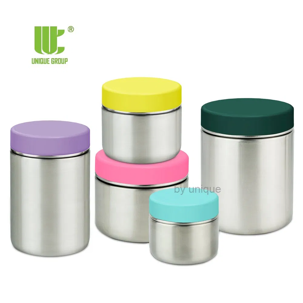 Leakproof Airtight Stainless Steel Supplement Canister Tea Powder Storage Canister for Protein Prep and Kitchen Shelf OEM