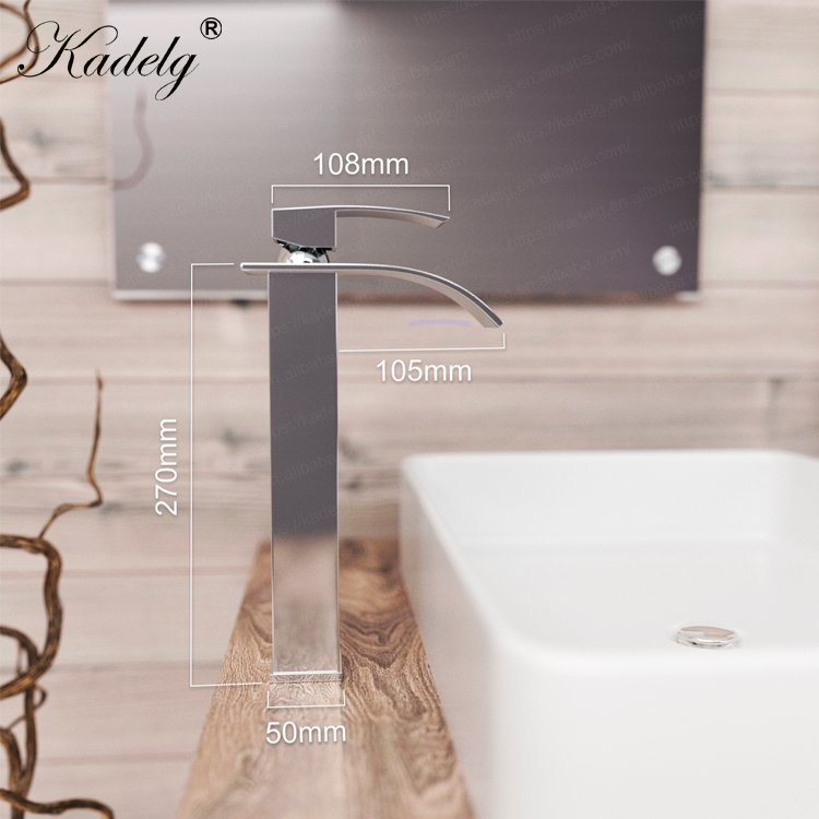 Bathroom Accessories Faucet Deck Mounted Silver Color Basin Faucet