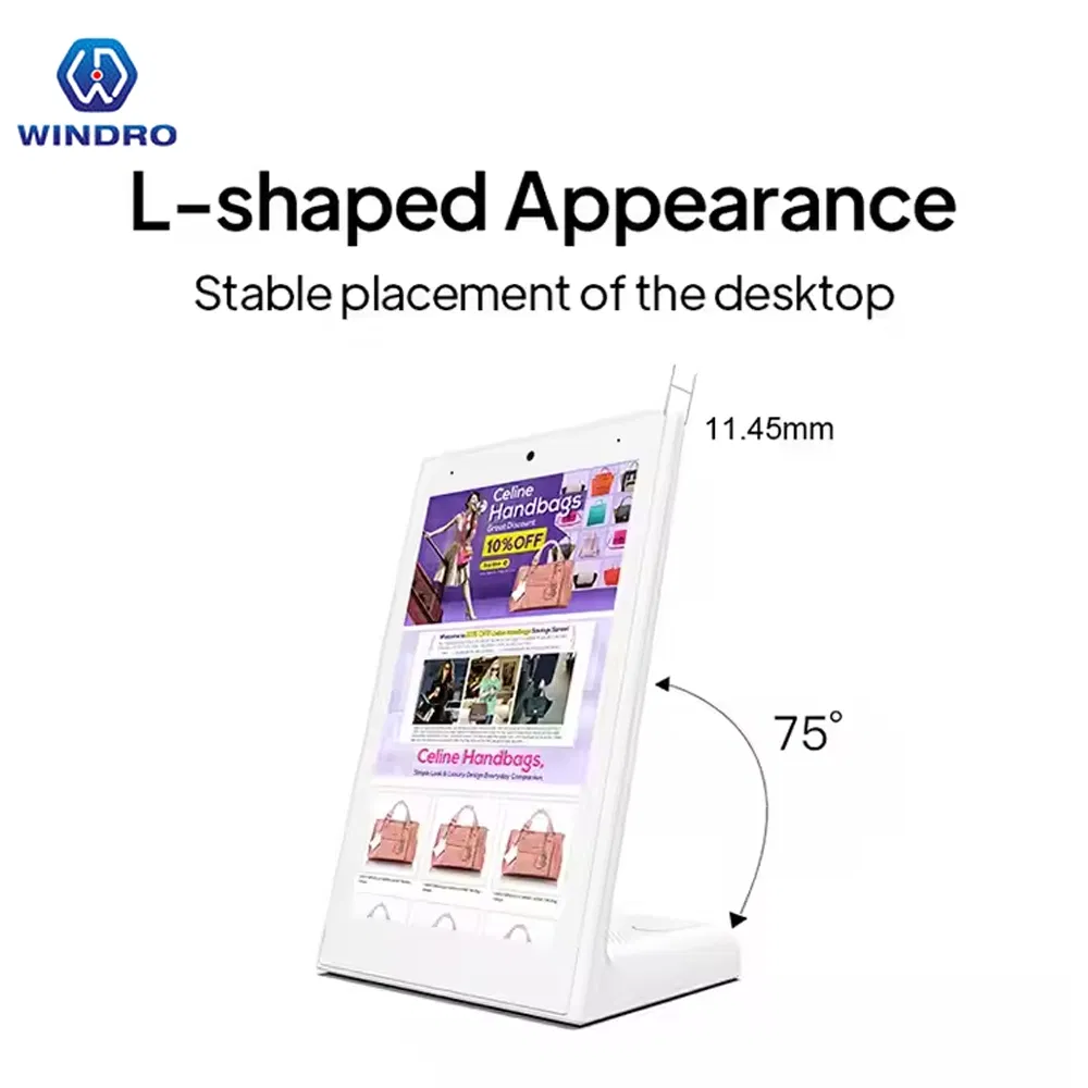 High Quality Desktop L Shape 10.1 Inch Android Tablet Touchscreen Rk3568 Poe/NFC POS Android Tablet PC