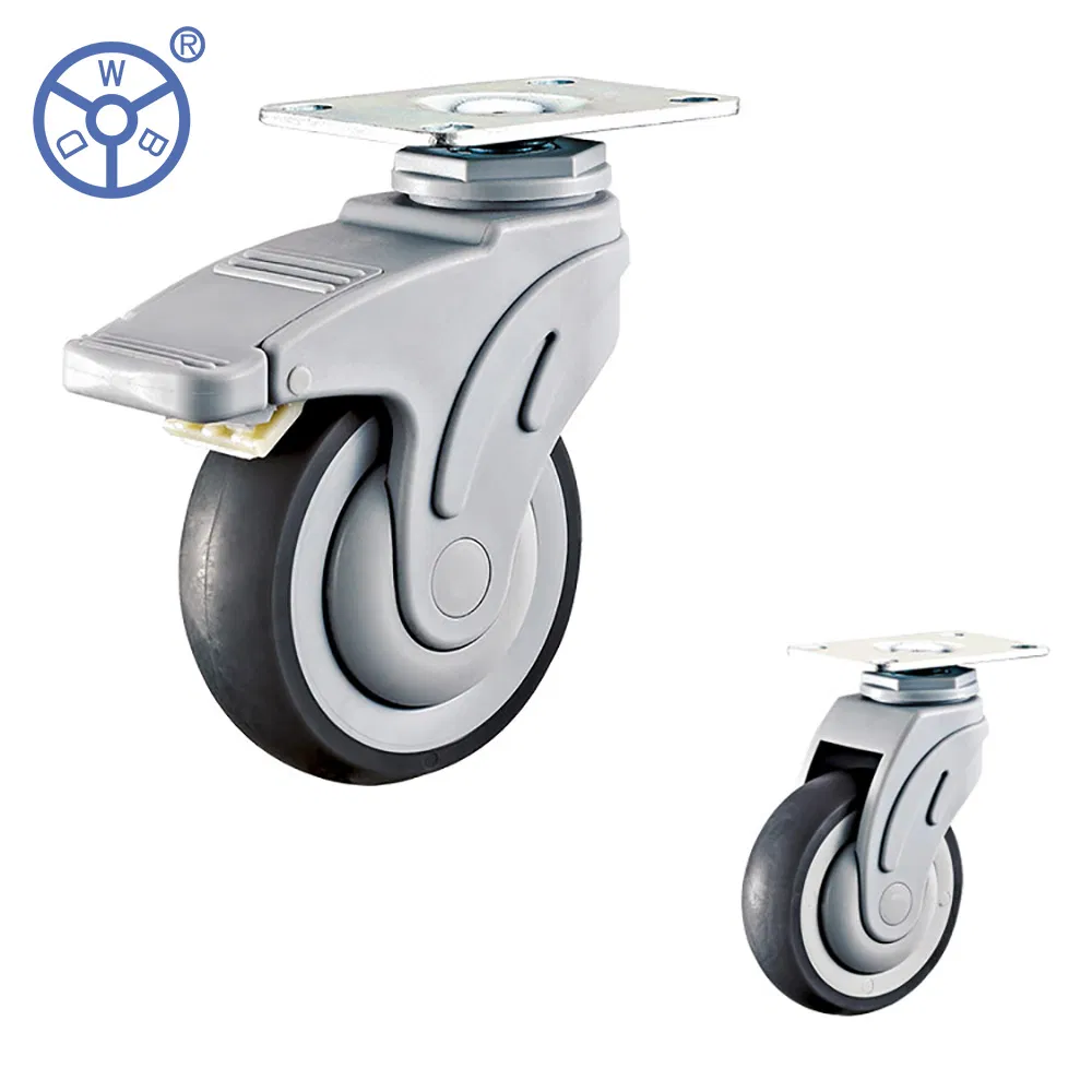 Wbd silent Mute 75 mm 100 mm 125 mm TPR Hospital Bed Castor