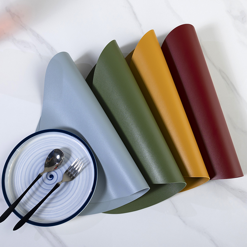 Table Wipeable Washable Droplet Irregular Faux Leather PVC Placemats Heat Resistant