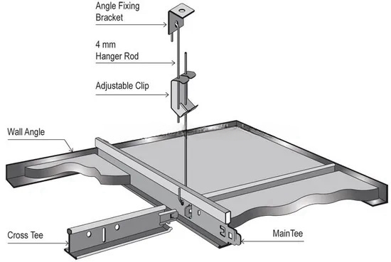Factory Supply Acoustic Panel Suspended Insulation Ceiling Gird System and Sound-Absorbing Ceiling