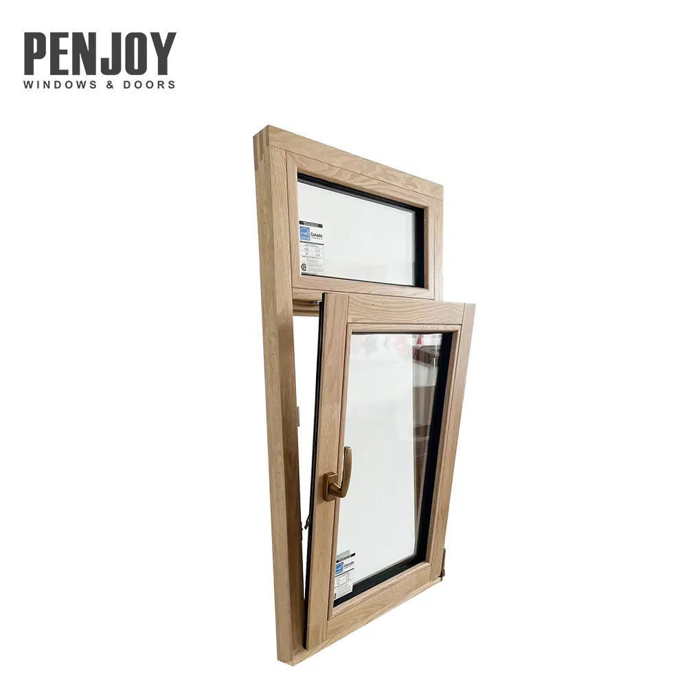Double Glazed Soundproof Solid Wood Window for Office Building Wood Window