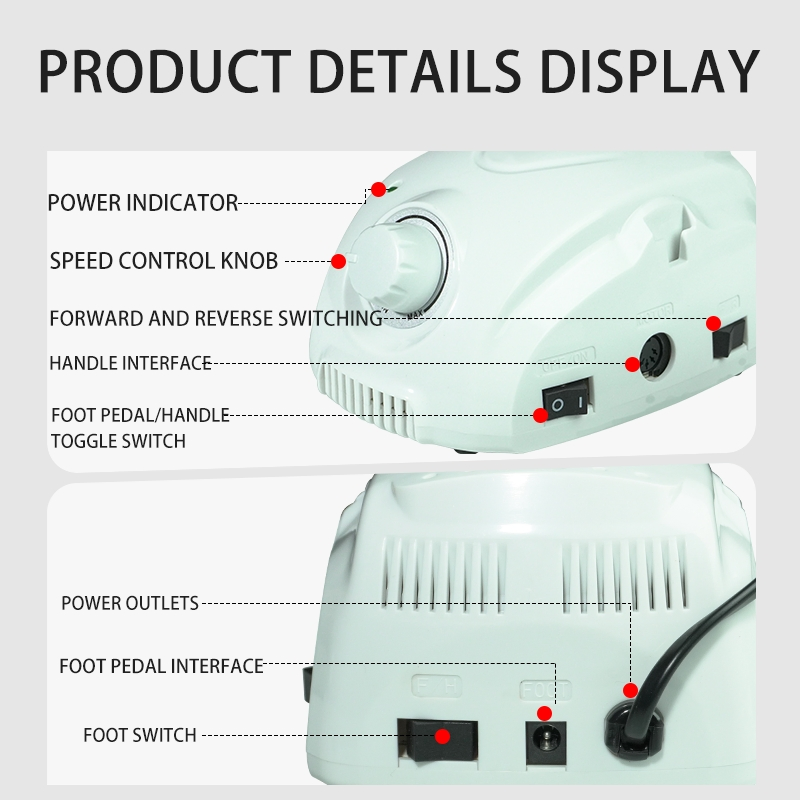 35000rpm/45000rpm Portable Manicure Polishing Handpiece Machine Marathon-3 Professional Electric Nail Art Drill