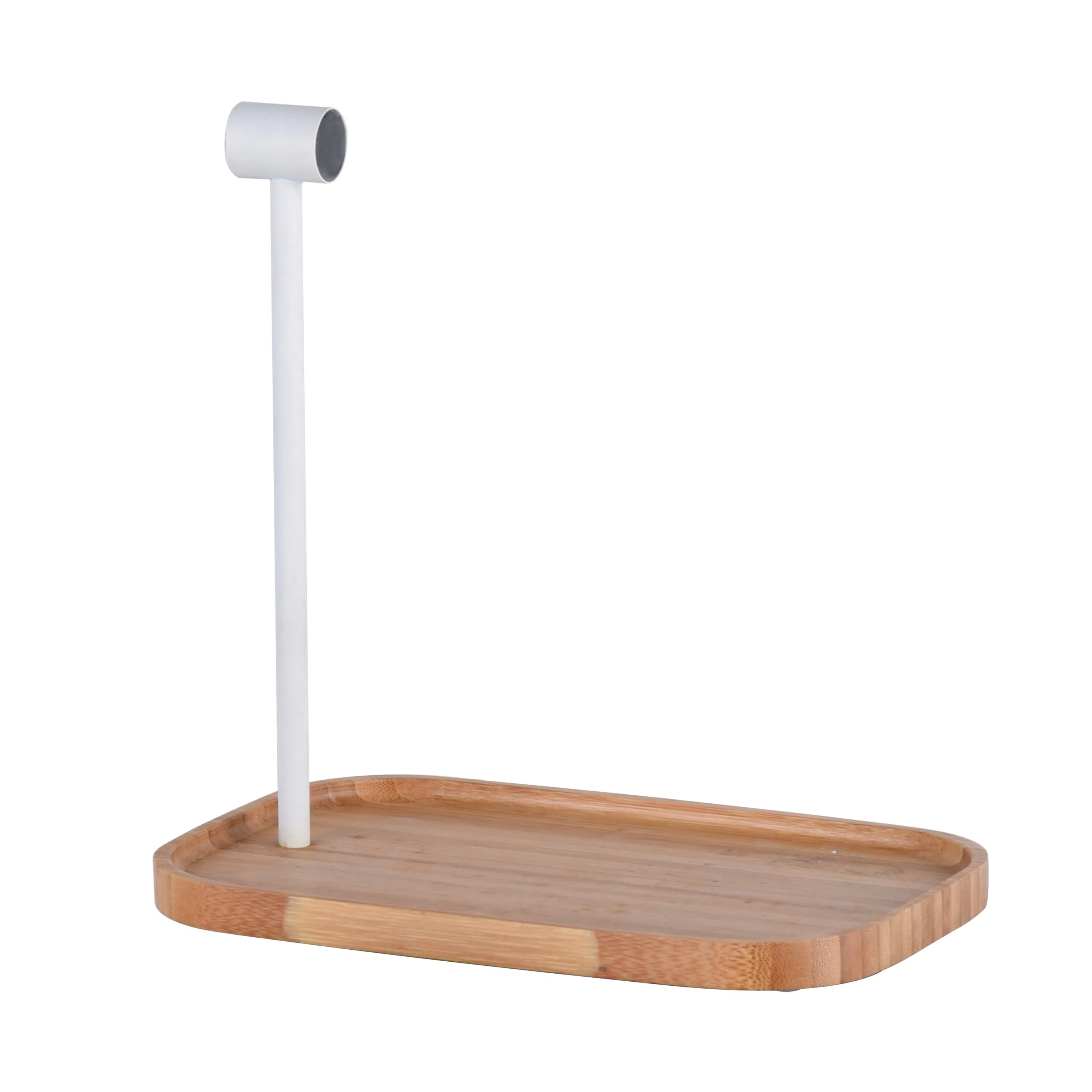 Environmental Protection Desktop Storage cosmetic Bamboo Base Standing Round Makeup Mirror with Two Sides