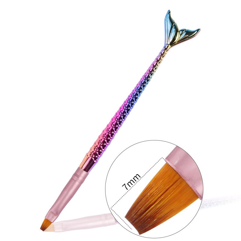 Nail Art Tools Mermaid Fish Shape Painting Drawing Gradient Nail Brush