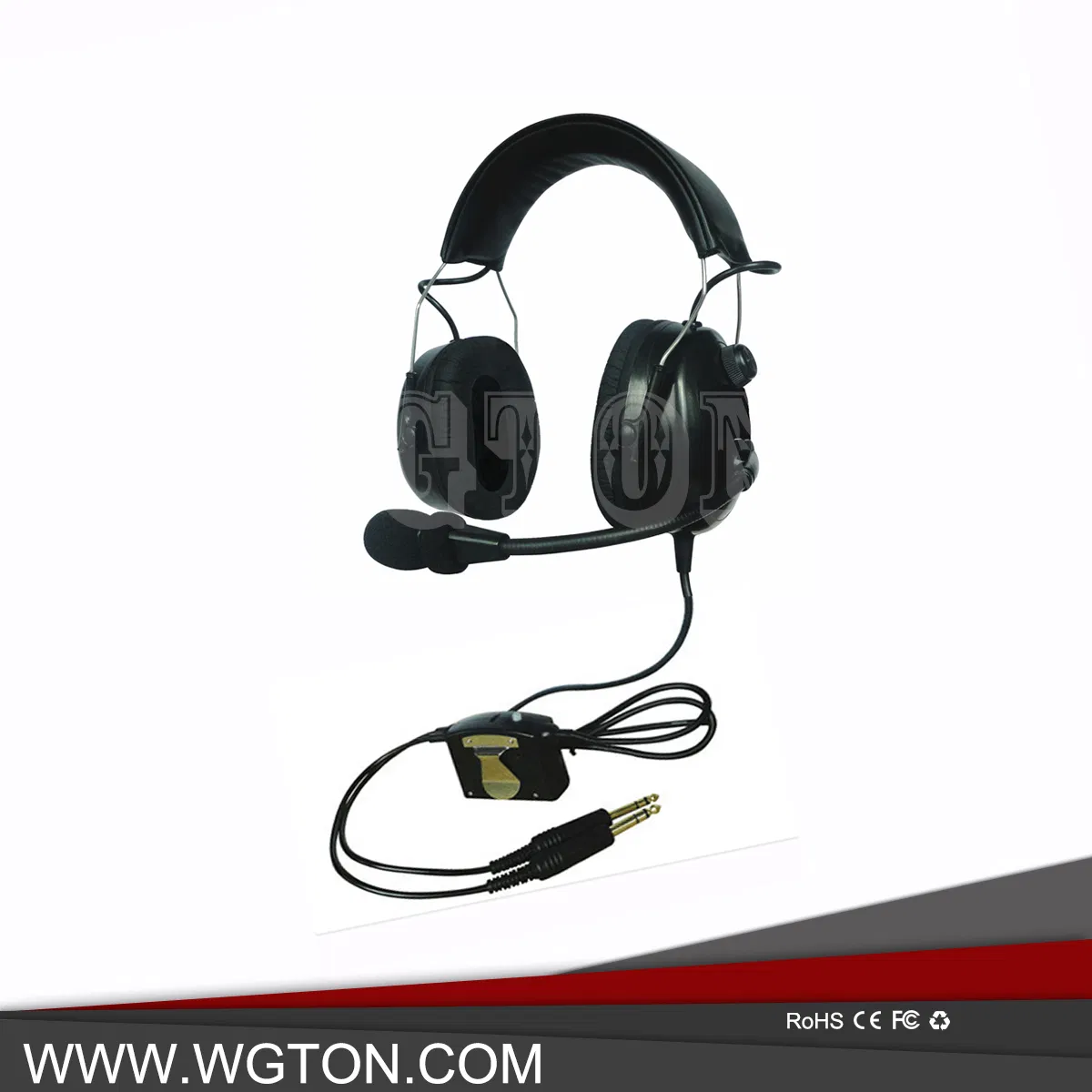 Pilot Aviation Anr Headset with Dual Plug for General Aircraft and Helicopter