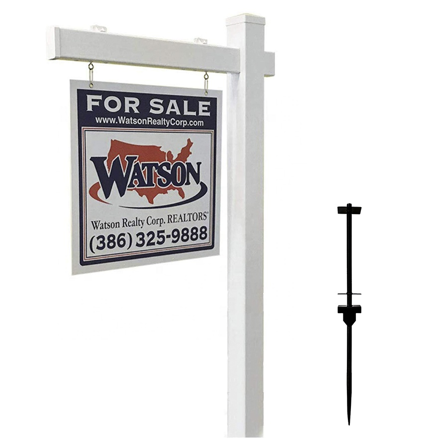 Fentech New Design Vinyl Real Estate Sign Post White