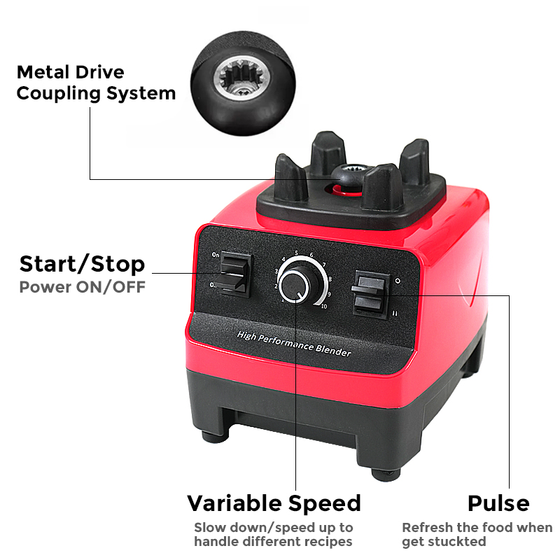 Crest Blender and Mixer Juicer Blender Food Machine Factory Direct Sale 2200W Silver Commercial Blender Electric Plastic