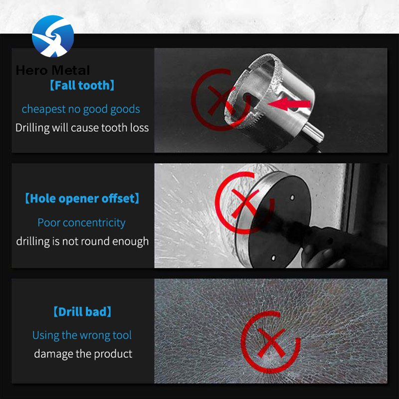 Vacuum Beazed Stone Porcelain Granite Tile Marble Dry Wet Cut Core Bit Diamond Hole Saw Masonry Opener