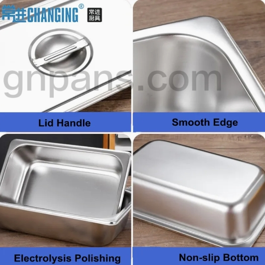 Factory Supply Kitchen Ware Commercial Stainless Steel Gastronom Pan 1/1 40mm Us Style Gn Pan