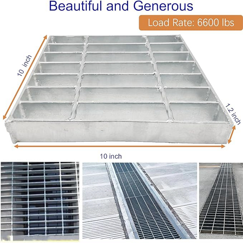 5'*10' Steel Grating Walkway Driveway Steel Grate Floor Drain Stainless Steel Grating Welded by Machine ISO