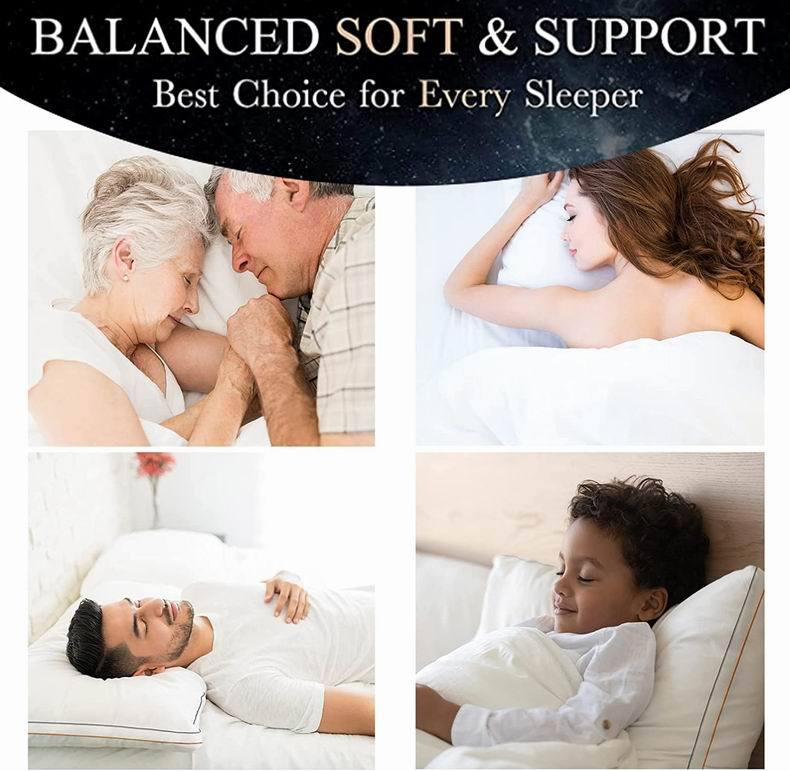 White Down Alternative Microfiber Hotel Bed Pillow with 2" Gusset Soft Microfiber Insert