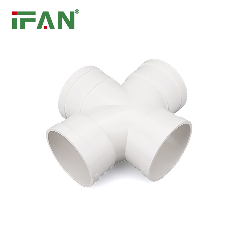 Ifan Customized Fittings UPVC Manufacturer Pipe Fittings PVC 110mm GB Four-Way PVC Plumbing Fitting