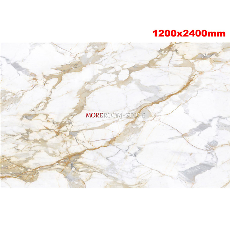 Bathroom Walls and Floors Calcatta Statuario Marble Big Slim Porcelain Ceramic Tiles