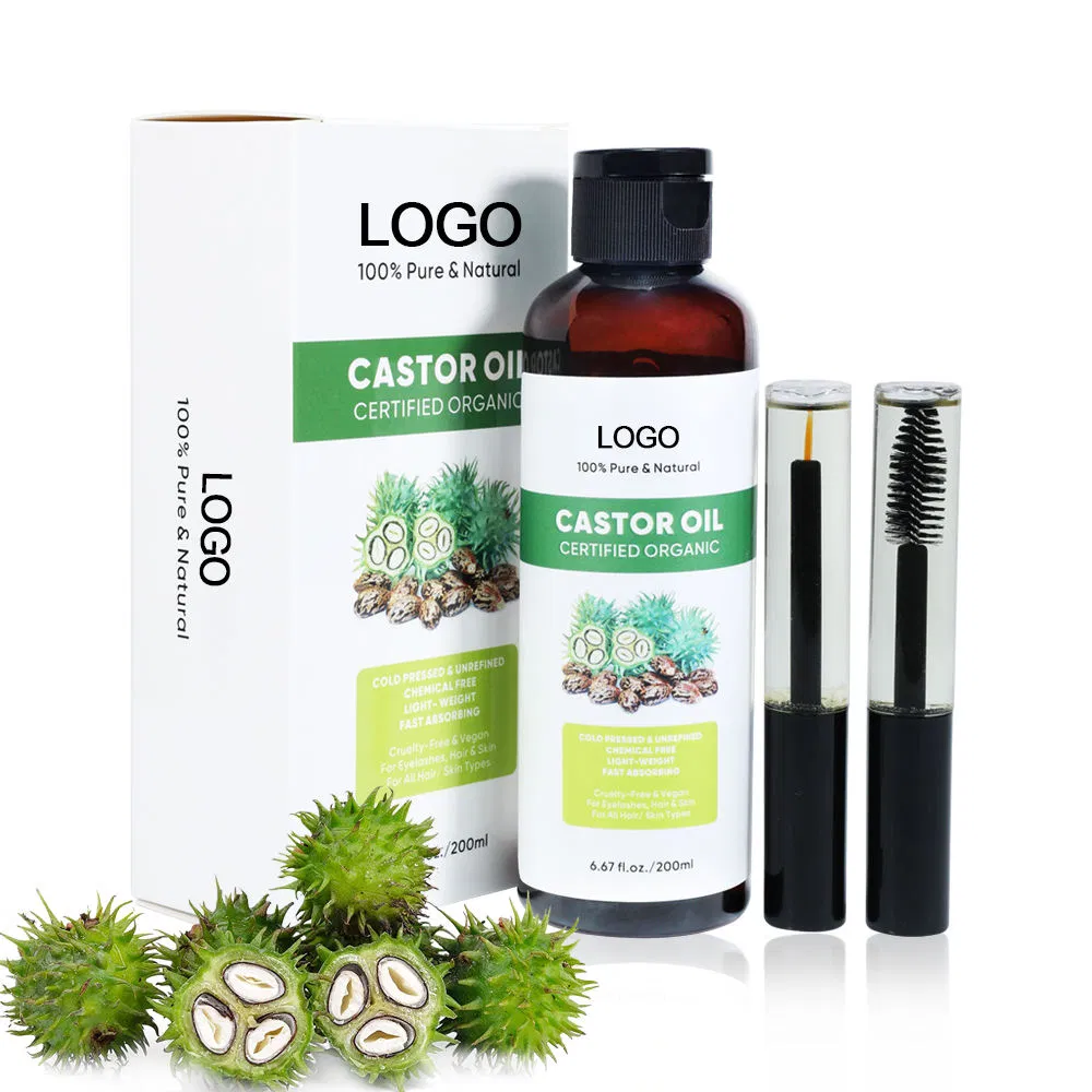 Organic Cold-Pressed Moisturizing Black Castor Oil for Hair Beard Eyelash Eyebrow Growth