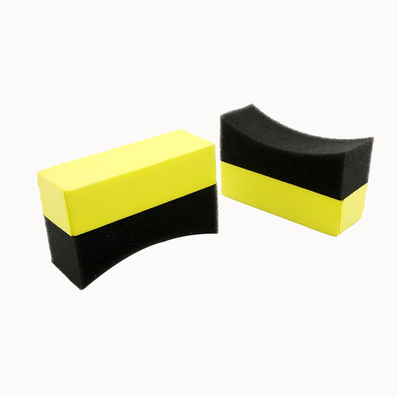 Tyre Tire Dressing Applicator Curved Foam Car Vehicle Professional Cleaning Sponge Pad