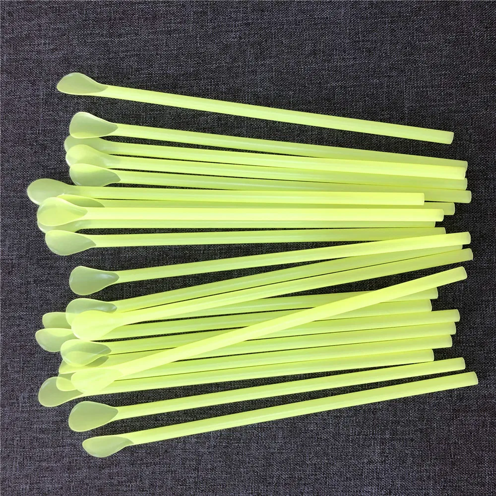 Factory Sale Biodegradable Eco Daily Use Colorful PLA Spoon Straws for Coffee Milk Drinking
