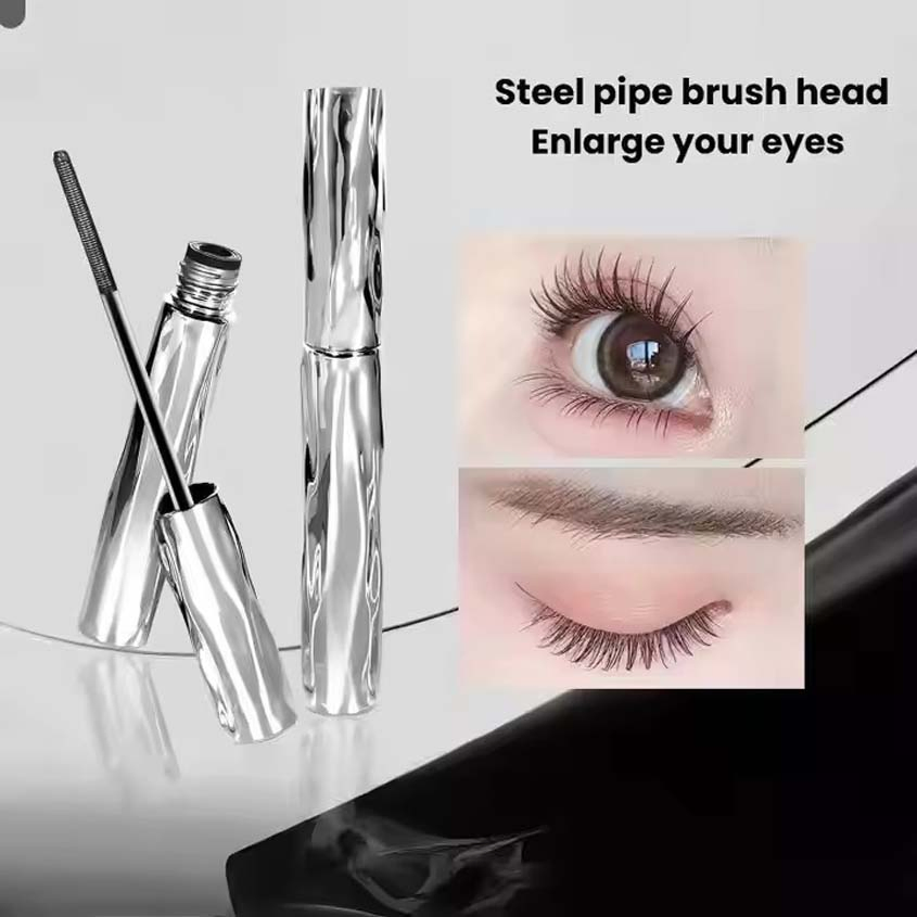 Small Silver Mascara, Naturally Thick, Curly, Durable, Waterproof, Non Smudging, Steel Pipe Eyelash Base